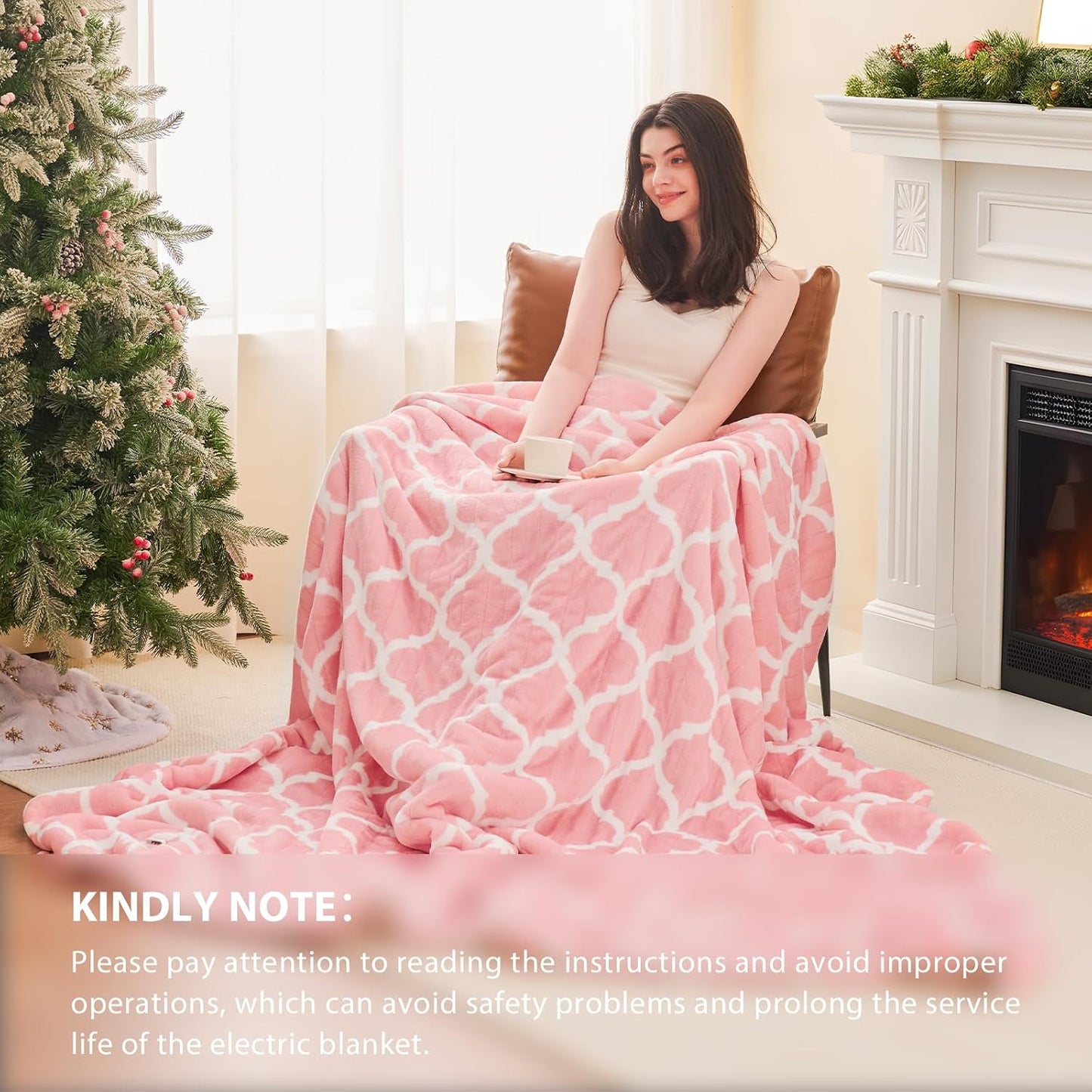 Homemate Heated Blanket Electric Throw - 50“x60“ Heating Blanket with 10 Fast Heat Levels 8 Hours Auto Off Soft Cozy Flannel Over-Heated Protection ETL Certification Keep Warming in Home | Throw with 10 Fast Heat Levels 8 Hours Auto Off Over-Heated
