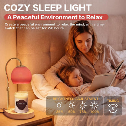 Candle Warmer Lamp with Timer 2H/4H/8H, Adjustable Height, Ocean