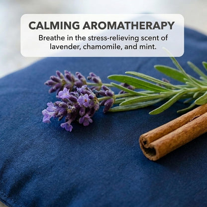 Nature's Approach Basic Herb Pack Heating Pad, Indigo | 12-herb aromatherapy rice & flaxseed fill for hot or cold therapy on neck, back, shoulders & more
