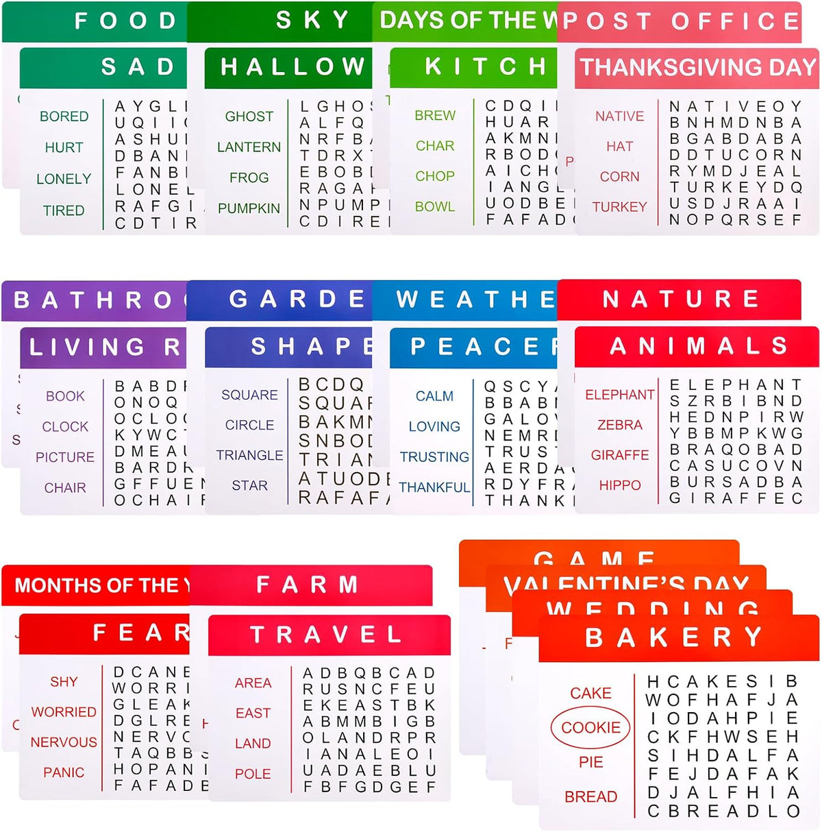 24 Pcs Large Print Word Search Books for Adults & Seniors Word Search Books