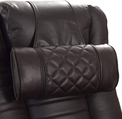 Octane Seating Pillow for Recliner Chairs | Diamond Stitching | Brown Italian Leather