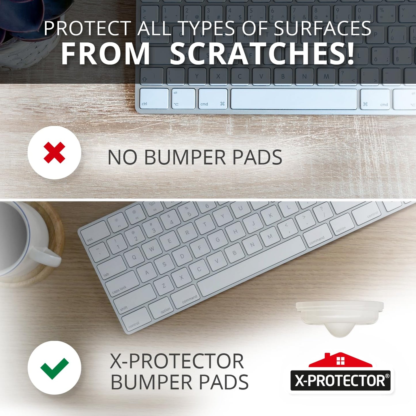 Cabinet Door Bumpers X-Protector 100 PCS – Small Felt Pads 3/8” (Brown) | Ideal Felt Bumpers – Self-Adhesive Thick Felt Dots – Bumper Pads to Protect Glass & Other Surfaces!
