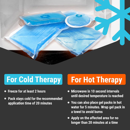 ICEWRAPS Reusable Ice Packs Compact in 4 Sizes, Soft Cooling Pack 7 Pack | Hot or Cold Use, Puncture Resistant, Flexible Ice Pack for Everyday Comfort, Multipurpose Gel Design, FSA-HSA Eligible