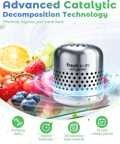 Deodorizer - Lasts up to 10 Years Fridge Deodorizer, Nano-Catalyst Technology, Sus 304 Stainless Steel, Long-Lasting Odor Eliminator for Fridge, Car(1pcs, one size)
