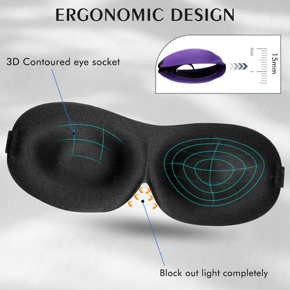 Bonuci 20 Sleep Mask for Women 3D Eye Mask, Dark Purple