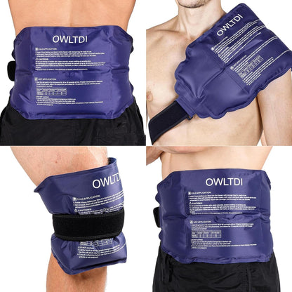 Ice Packs Soft Flexible Gel Pack for Injuries Reusable Cold Hot Therapy for Shoulder Knee Back Elbow Leg Hip Arm for Muscle Relief & Recovery 17.5'' x 9.5'' Navy Blue