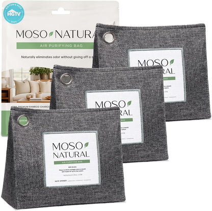 Moso Natural Air Purifying Bag 600g, Premium Charcoal Odor Absorber & Room Deodorizer for Large Spaces — Lasts 2 Years, Bedroom, Basement, Pet Odor Eliminator for Home, Unscented Bamboo Charcoal Bag
