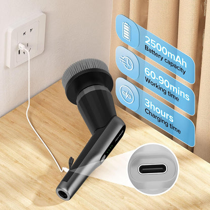 Dreazu Electric Spin Scrubber, 10-in-1 Shower Scrubber & Retractable Long Handle, 44 lbs High-Torque & Variable Speed Shower Cleaning Brush for Bathroom,Toilet, Bathtub, Kitchen, Tile Floors