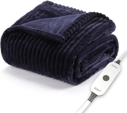 Sunbeam Royal Posh Dove Grey Heated Personal Throw / Blanket, Cozy-Warm, Adjustable Heat Settings