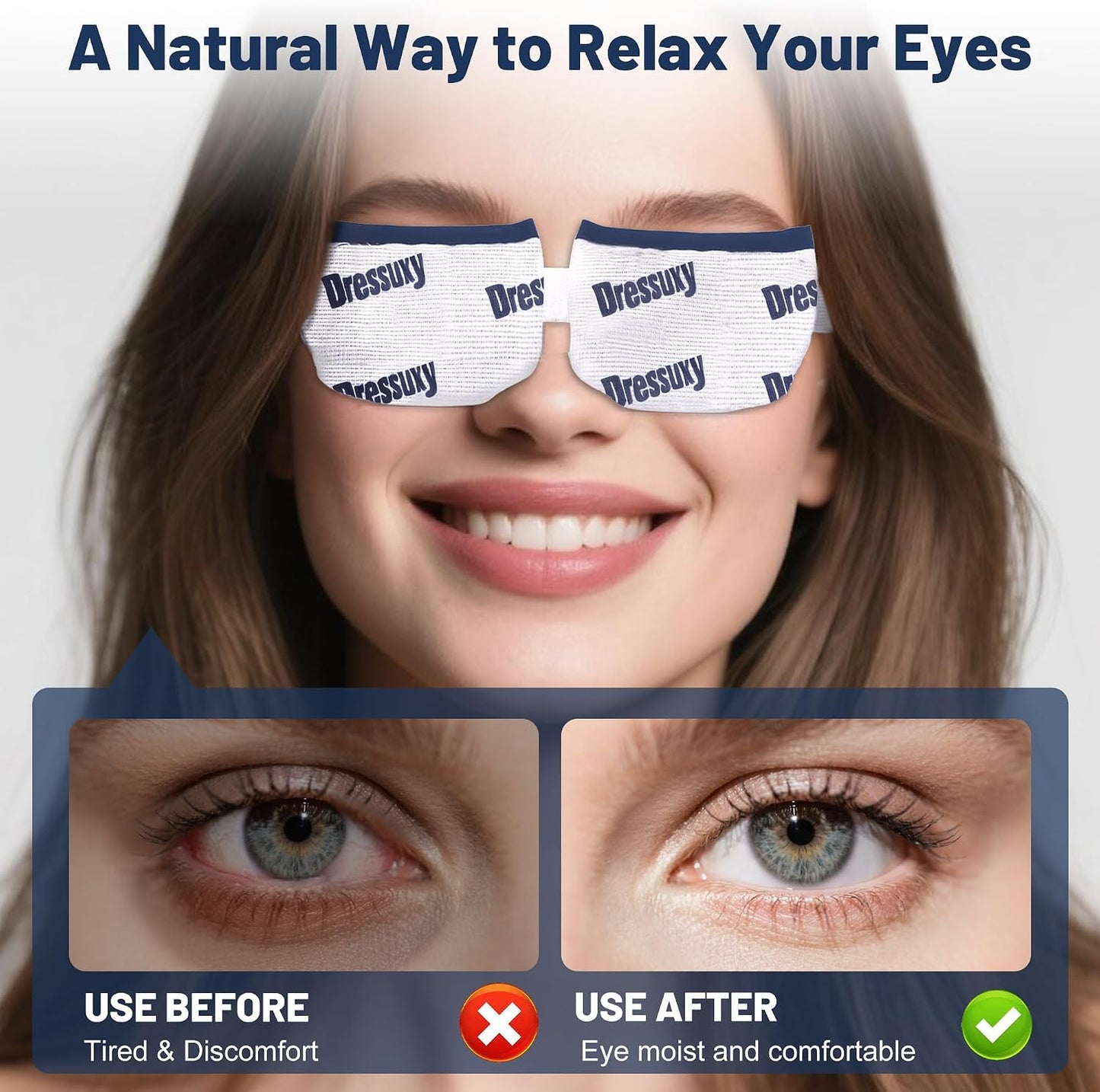 Heated Eye Mask & Microwavable Eye Compress | Gentle Steam Heat for Eye Comfort 1pc White