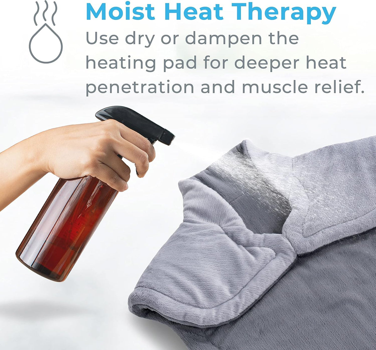 Pure Enrichment PureRelief XL Extra-Long Back & Neck Heating Pad, 4 Settings