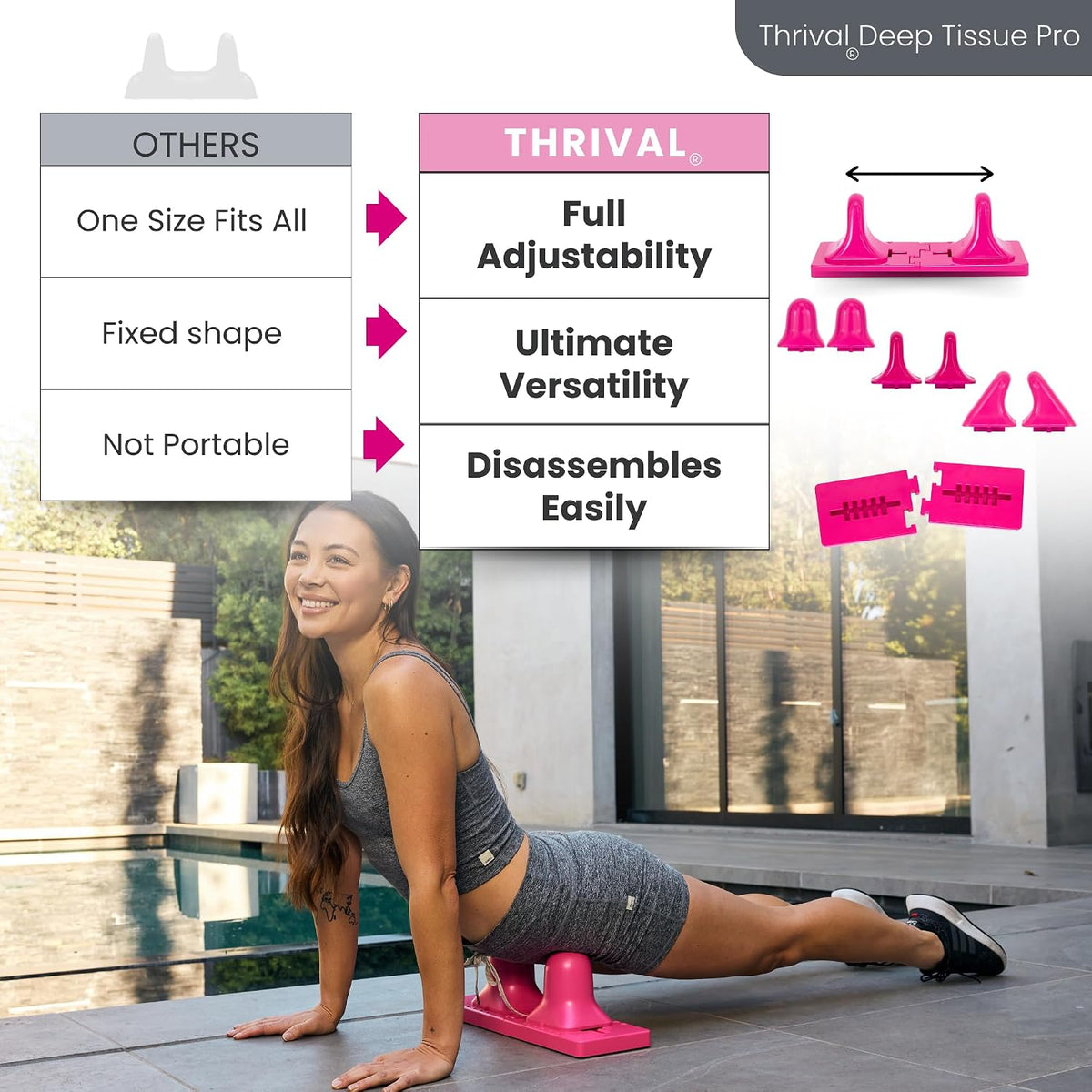 Thrival Arch Back Stretcher, Psoas Muscle Release Tool, Carbon Black