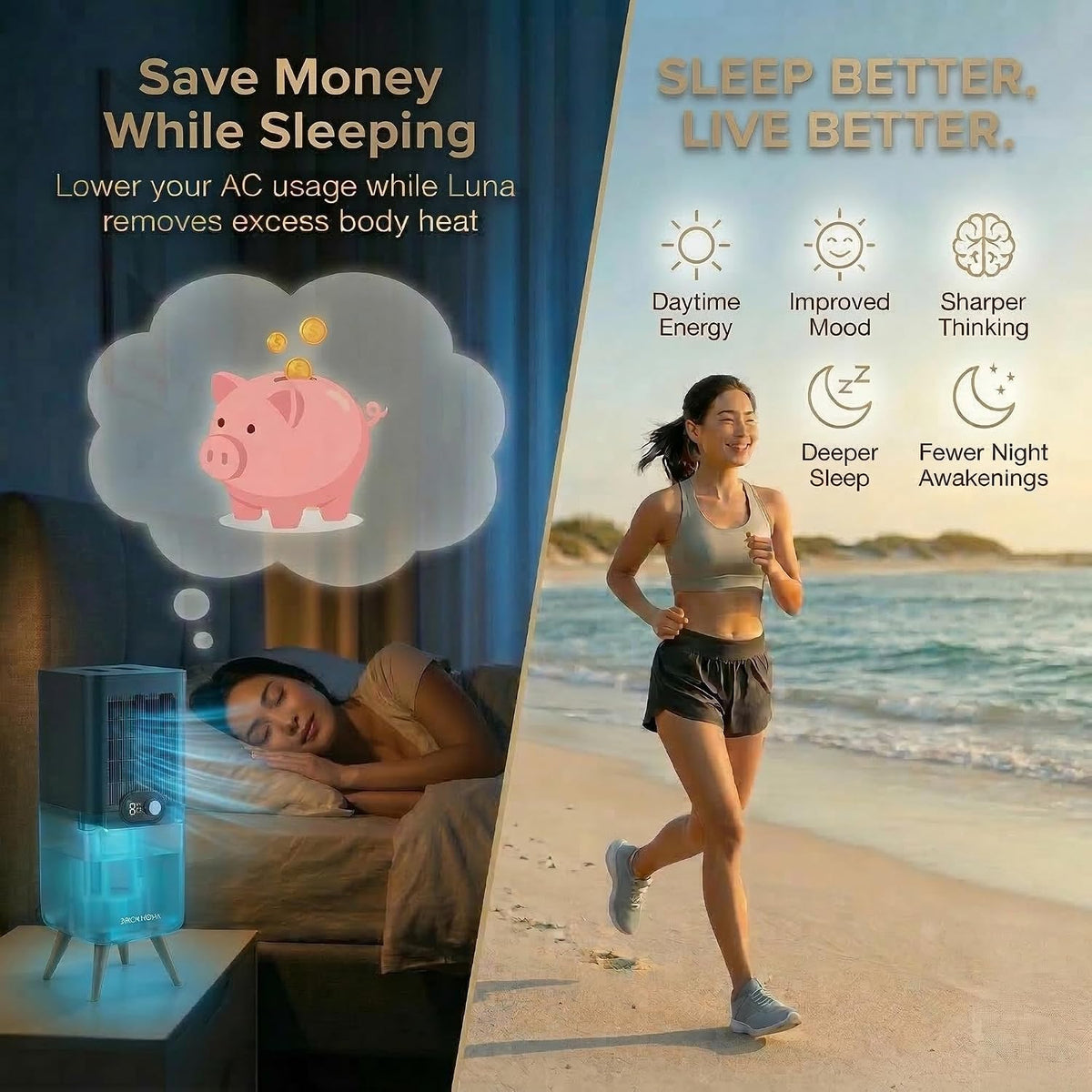 DREAMORA Luna Bed Cooling System for Hot Sleepers, Twin Size for 1 or 2