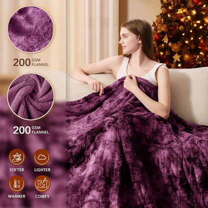 Homemate Heated Blanket Electric Heating Throw 50x60 Plush Faux Fur Sherpa