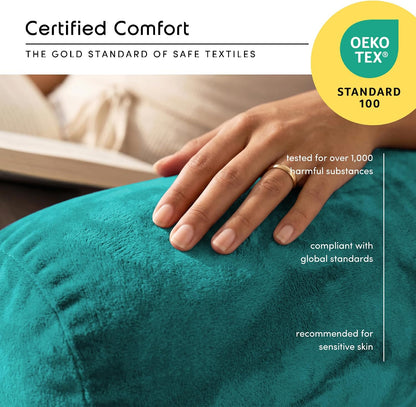 Nestl Reading Pillow with Shredded Memory Foam, Designed for Sitting Up in Bed and Couch, Back and Arms Adjustable Support for Adult & Teens Backrest Pillows for Reading, with Washable Cover Dark Grey