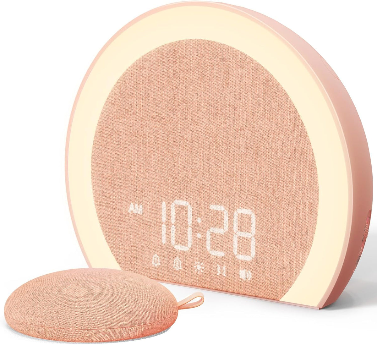 ANJANK Extra Loud Alarm Clock with Wireless Bed Shaker, Vibrating Dual Alarm with Light Wake Up for Heavy Sleepers & Hearing Impaired, 9-Color Night Light, 8 Sounds, 0-100% Dimmer, USB Charger