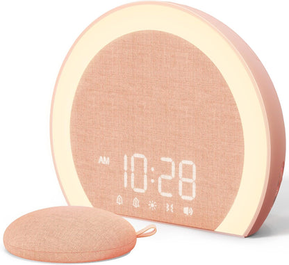 ANJANK Extra Loud Alarm Clock with Wireless Bed Shaker, Vibrating Dual Alarm with Light Wake Up for Heavy Sleepers & Hearing Impaired, 9-Color Night Light, 8 Sounds, 0-100% Dimmer, USB Charger