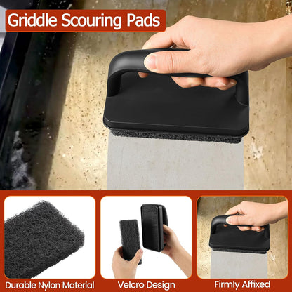 Heavy Duty Griddle Cleaning Brick with Handle | Grill Cleaner for Cleaning Flat top, Pumice Griddle Cleaning Stone Removing Stains for BBQ, Swimming Pool, Sink(5 Pack)