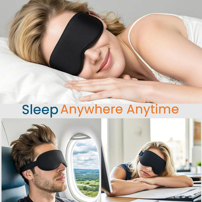 Allfulyun Sleep Mask for Side Sleeper Women Men, 3D Light Blocking Eye Mask,Soft Breathable Eye Shade Cover, Comfortable Night Blindfold,Zero Pressure Sleeping Mask for Travel, Nap, Black