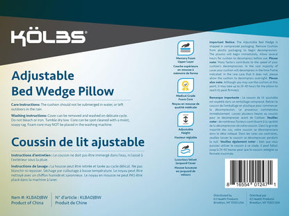 Kolbs Leg Elevation Pillow for After Surgery | Flat Top Bed Wedge Bolster Pillow for Legs | Foot, Knee, Ankle Elevation Post Surgery (Flat Top 7" Height)