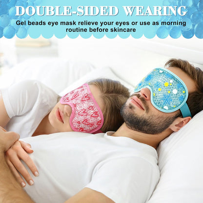 2 Pack Cooling Eye Mask, Reusable Gel Eye Masks Cold & Warm Compress