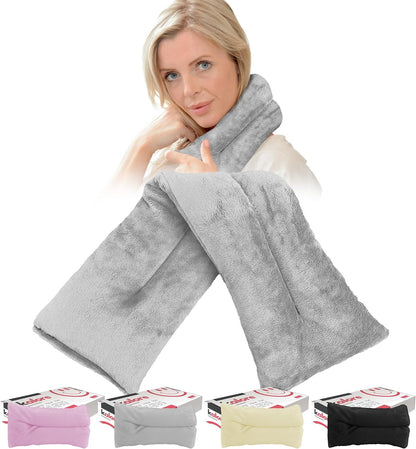 Microwavable Heating Pads for Winter Warmth, Back, Stomach & Head Comfort – Kalore Soft Cotton Tartan Neck Wrap – Even Heat Distribution Hot Compress Bag – Wheat Heat Pad XL – Unscented – Gray