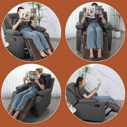 HOMBYS 3-in-1 Recliner Seat Cushion with Lumbar Support Pillow & Footrest, Multi-Functional Adjustable Height 2" to 6" for You to Choose, Non-Slip Foam Chair Cushion for Elderly, Brown