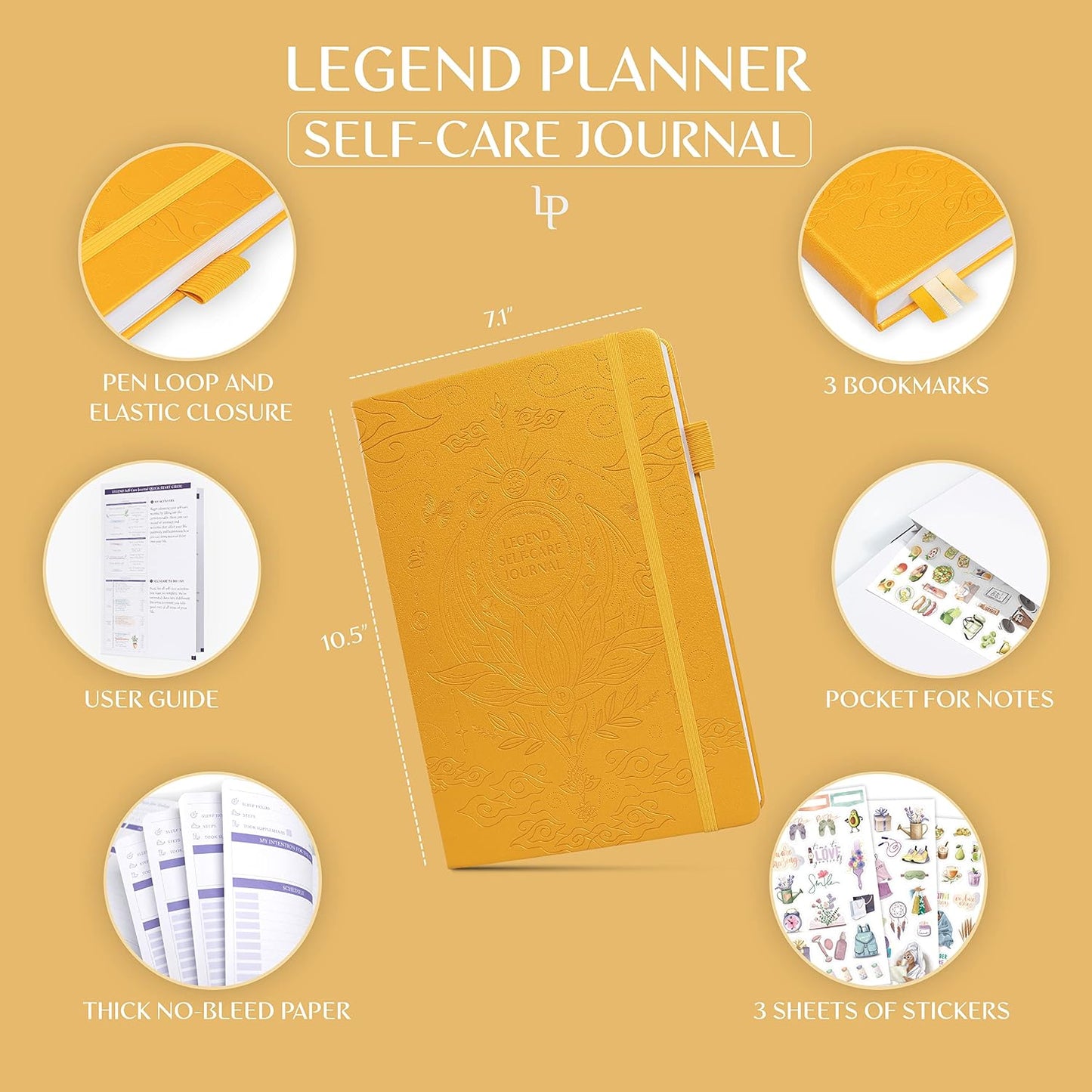 Legend Self-Care Journal – Guided Daily Reflection Journal to Support Mental & Physical Health – Daily Mood, Meditation & Personal Development Notebook – 7.1x10.5”, Lasts 3 Months (Turquoise)