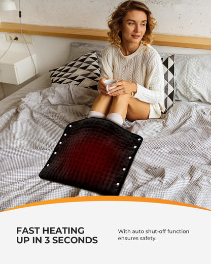 CooCoCo FSA Eligible HSA Hip Heating Pad for Hip and Sciatica Pain Relief | Heated hip brace, 6 heat levels, 4 timers, adjustable wearable fit, soft plush lining for hip, thigh, buttock and lower back