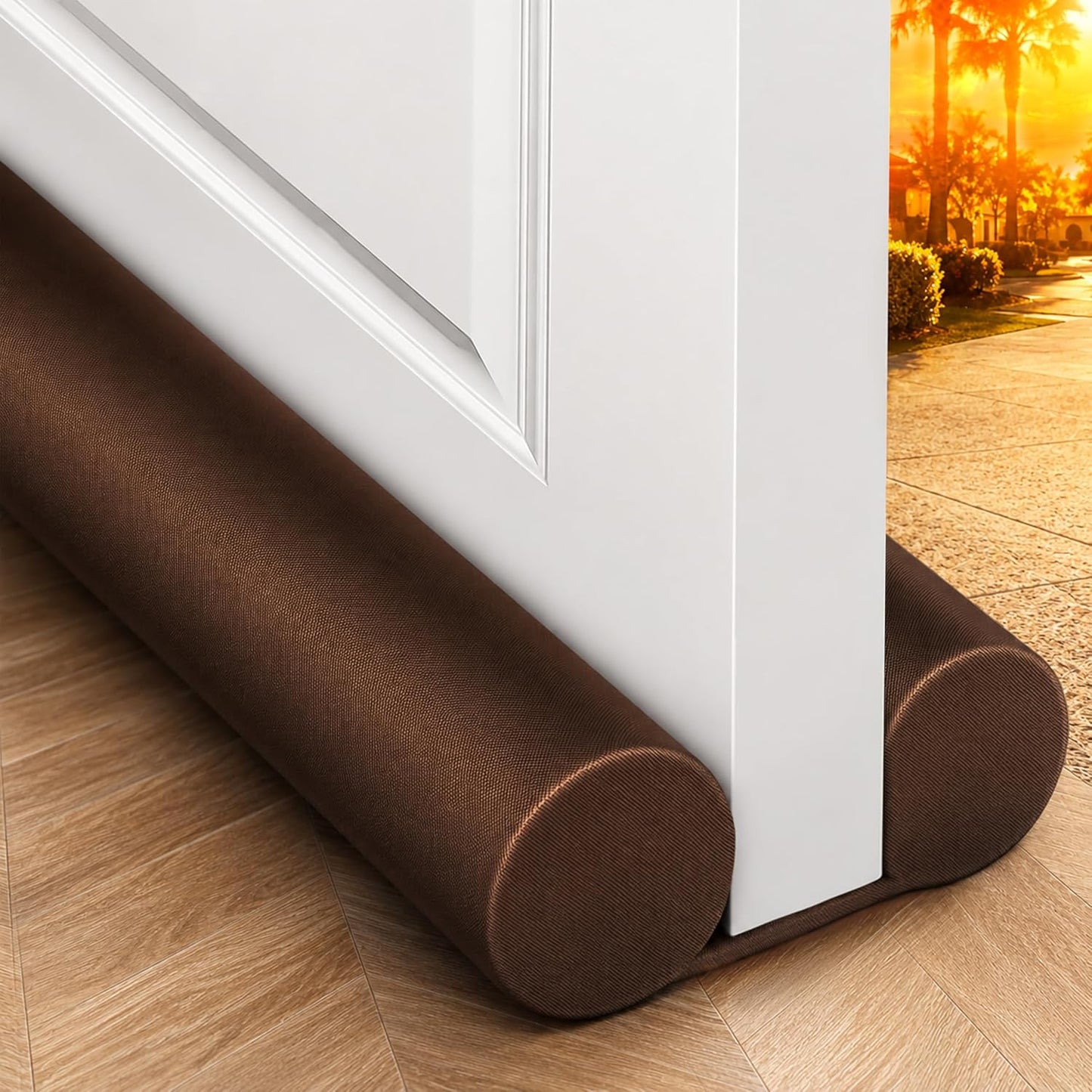MAXTID Under Door Draft Stopper for Bottom of Doors 38" Black | Door Blocker Noise Reduce Light Cold Air Guard Breeze Sound Proof Door Sweep Door Seal Insulation Strip Gap Filler