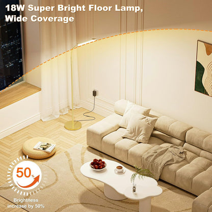 Yikuneng Dimmable LED Floor Lamp, Super Bright Reading Lamps Floor Standing lamp with Remote & Touch Control, Stepless Dimming & 2700K-6500K Color Temperature, for Living Room Bedroom Office, Black