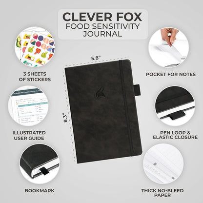 Clever Fox Food Sensitivity Journal & Symptom Diary, 8.5x11 Purple