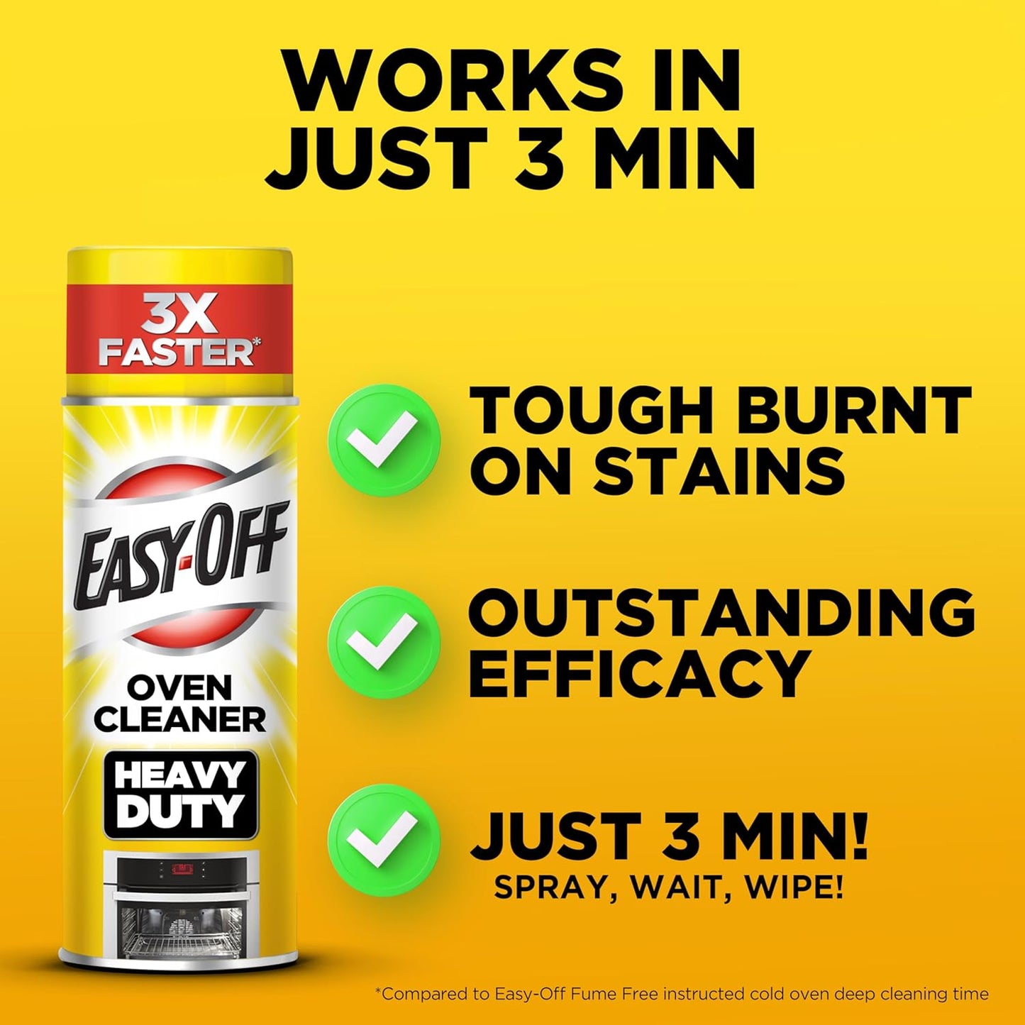Easy Off Heavy Duty Oven Cleaner, Destroys Tough Burnt on Food and Grease, Fresh Scent, 14.5 oz Can