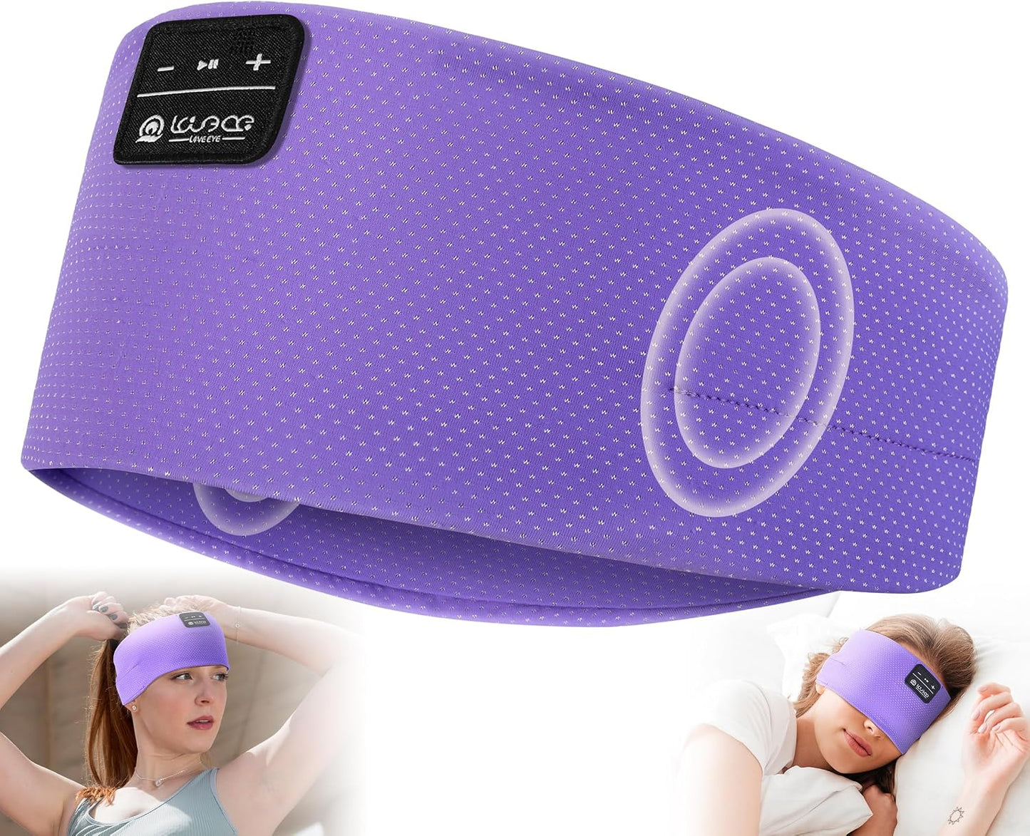 LOVE EYE Sleep Headphones Bluetooth 5.4, Sleep Mask Wireless Music Eye Mask for Side Sleepers, Soft Breathable Music Headband with HD Speaker for Workout Jogging Yoga Insomnia Travel Gift (Plum Red)