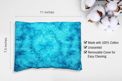Microwavable Corn Filled Heating Pad and Cold Pack/Washable 100% Cotton Cover (Cross Hatch - Mint, 7.5in W x 11in L)