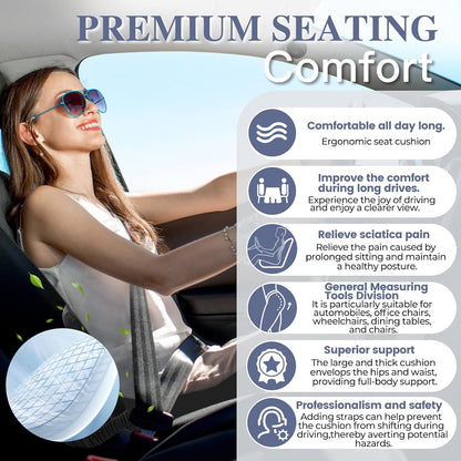 Car Seat Cushion with Lumbar Support Pillow, Seat Cushion for Driving