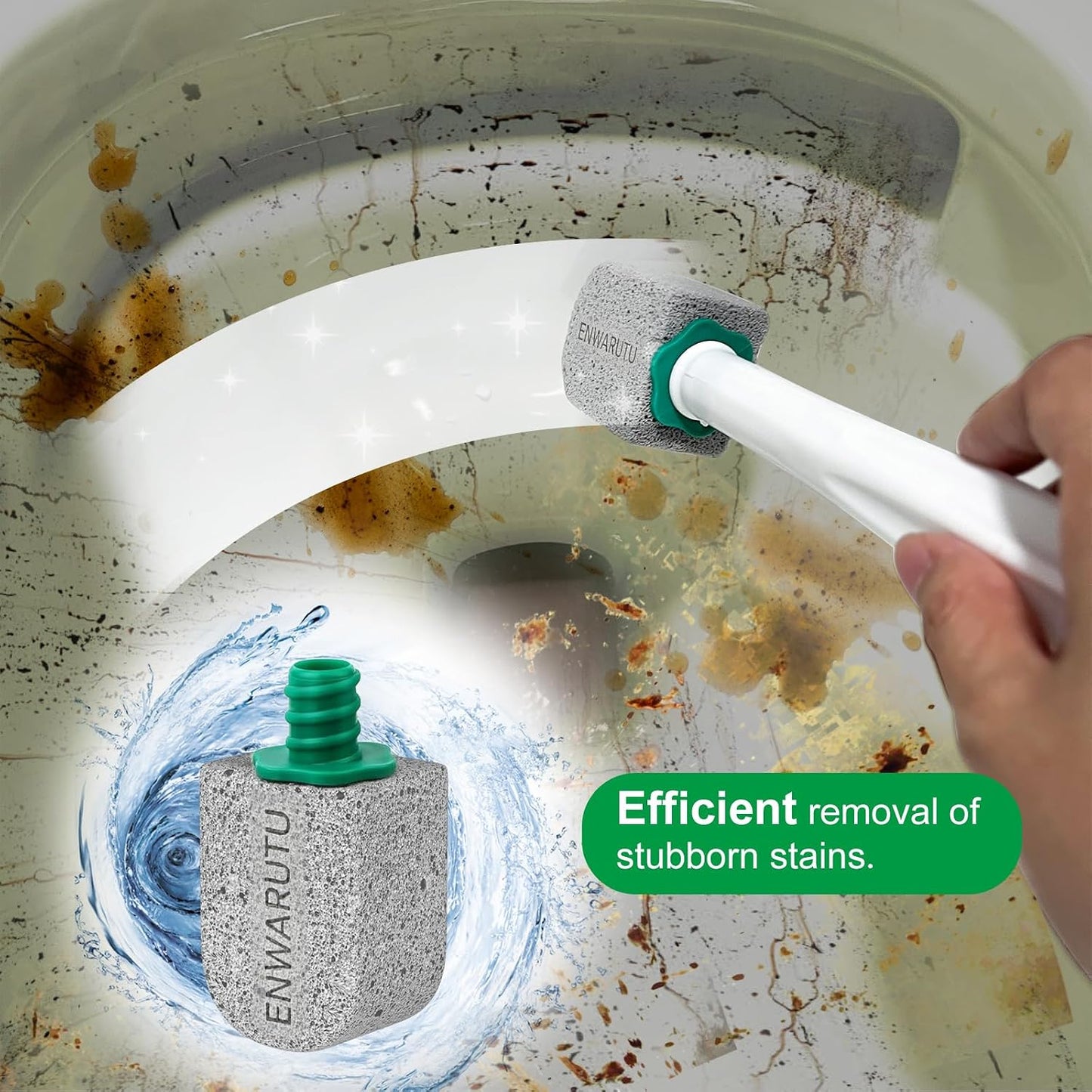 Pumice Stone Toilet Bowl Cleaner for Toilet Bath Kitchen Household Cleaning,11.8Inch Bathroom Cleaner Brush Toilet Wand+ Pumice Stones (7 Pack)