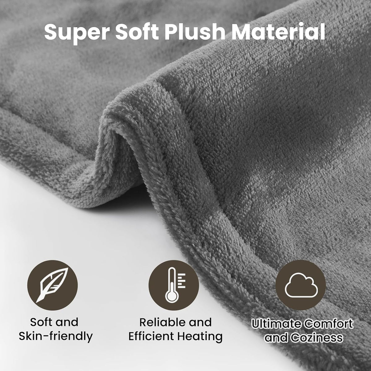 DAILYLIFE Heating Pad for Neck and Shoulders and Back, Electric Heating Pad for Back Pain Relife, 6 Heating Settings, UL Certified with Overheating Protection and Machine Washable, 26"x35", Gray