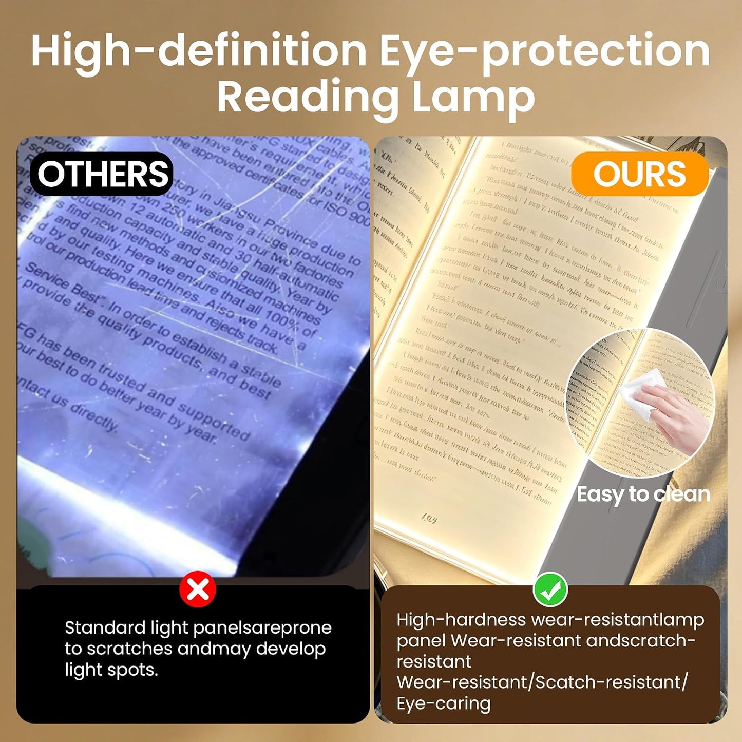 Book Light, Rechargeable LED Book Light for Reading in Bed, Clear Flat Panel Full Page Light, 3 Color Temperatures &Timer, Eye-Caring Night Reading Lamp, Book Gifts for Readers Women Kids