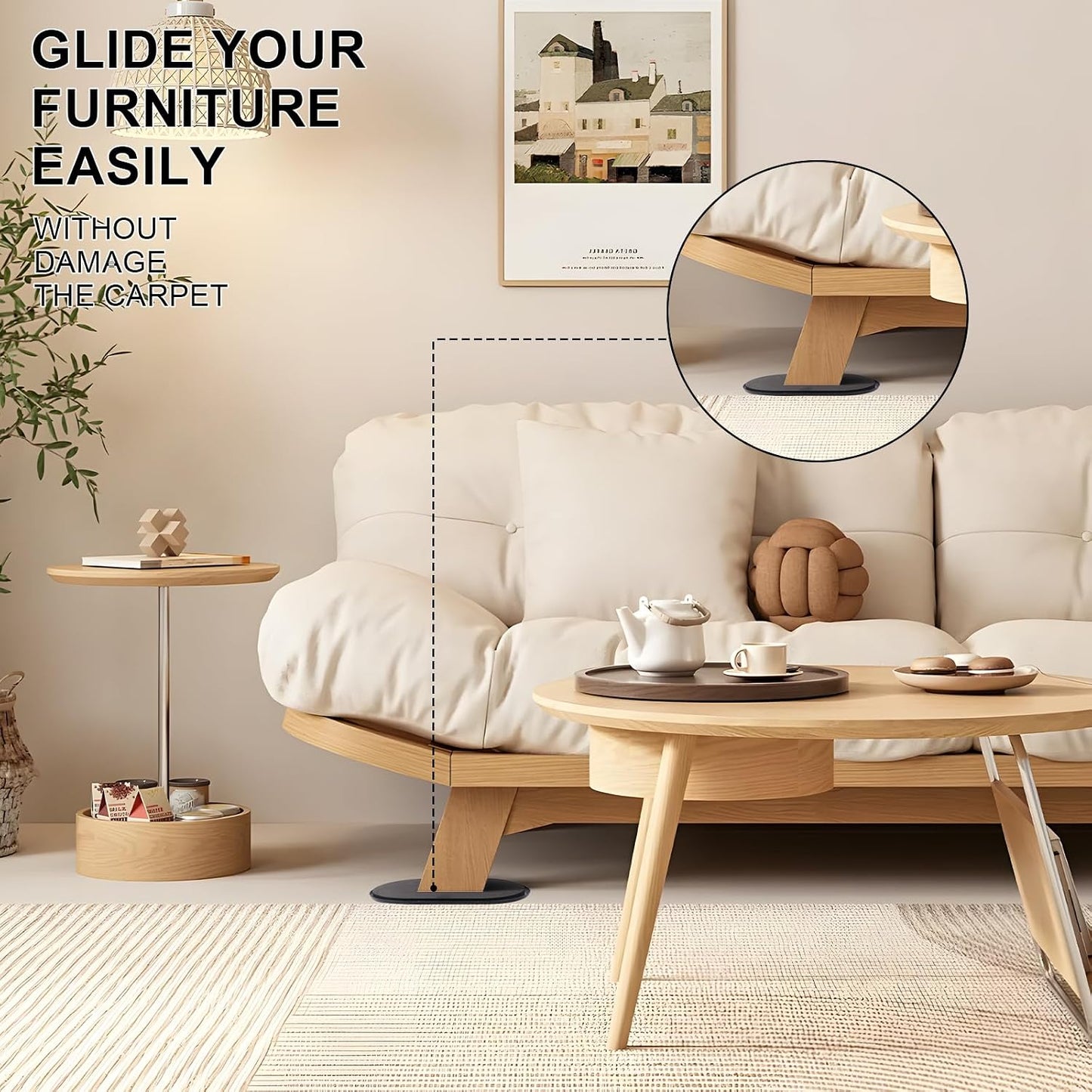8PCS Furniture Sliders, 9-1/2" X 5-3/4" Large Furniture Movers Sliders, Reusable Sliders for Furniture on Carpet for Heavy Furniture, Furniture Moving Made Simple!