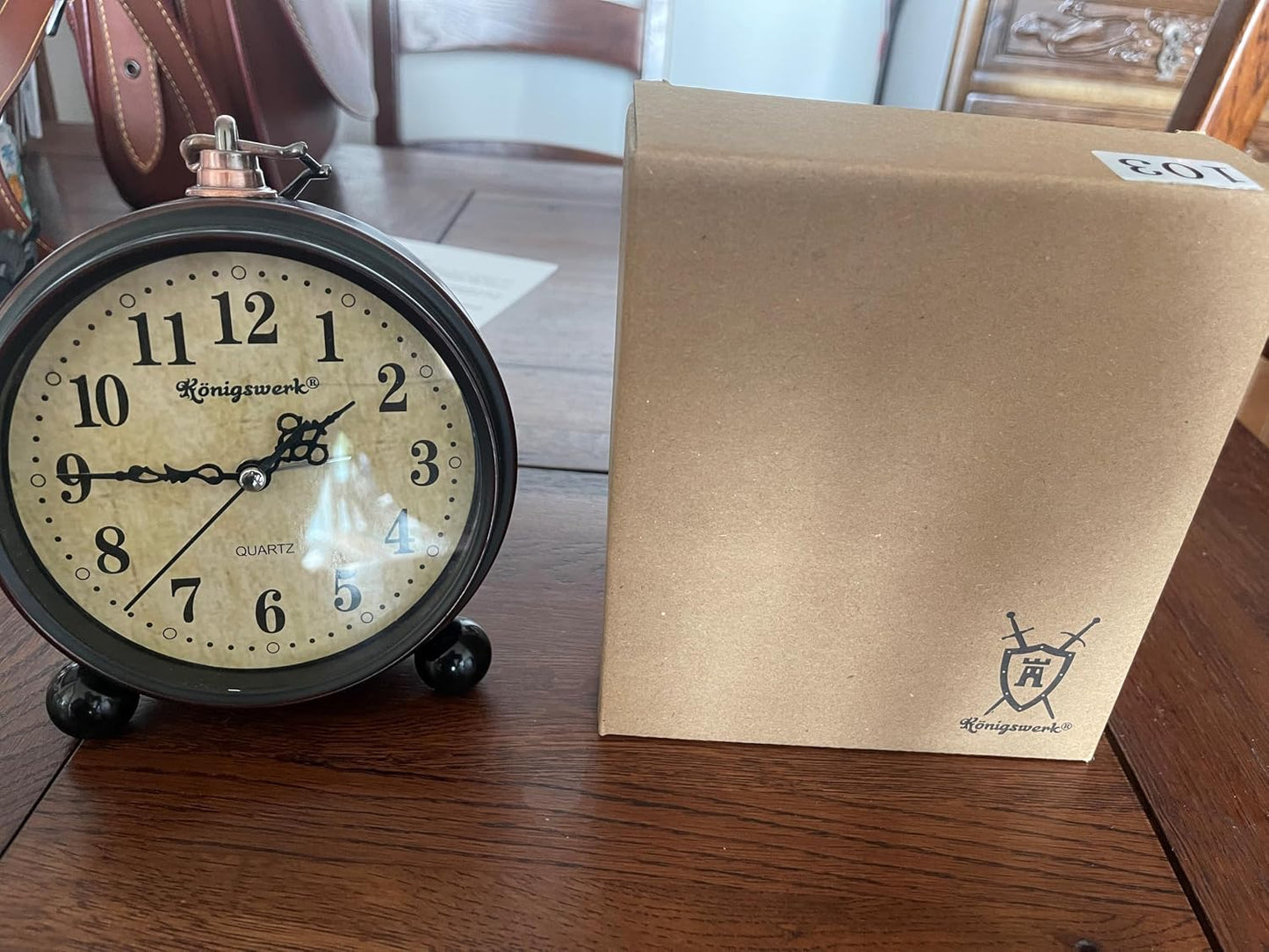 Vintage Analog Alarm Clock | Classic Small 5.25 inch Silent Desk Clock Night Light Battery Operated Table Bedroom