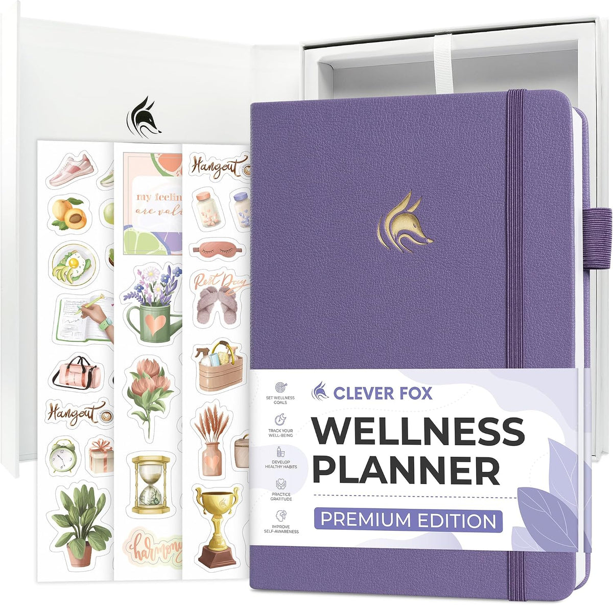 Clever Fox Wellness Journal Premium for Women, Workout & Food Light Pink