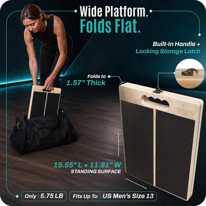 Portable Wood Slant Board, Adjustable Squat Wedge, Calf Stretch
