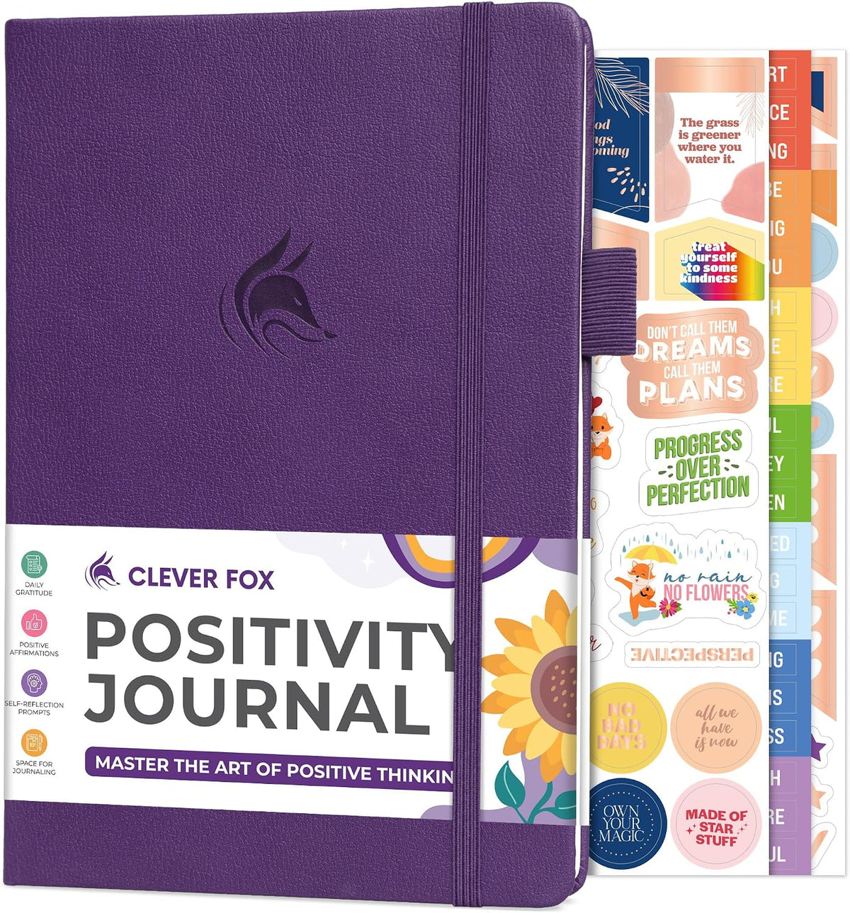 Clever Fox Positivity Journal for Women, 5-minute Gratitude, Seashell