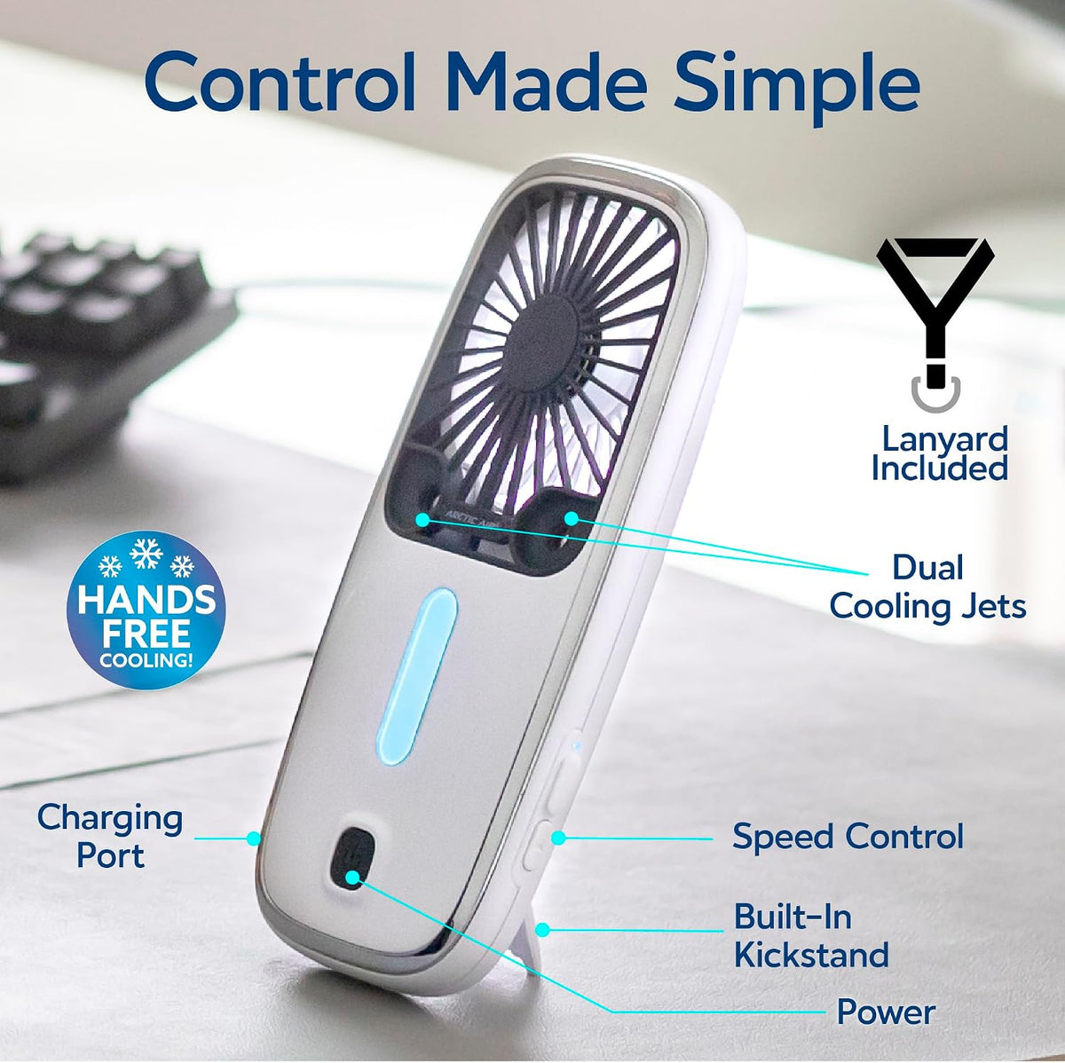 Arctic Air Pocket Chill Handheld Mini Fan, Portable Personal Cooling Fan