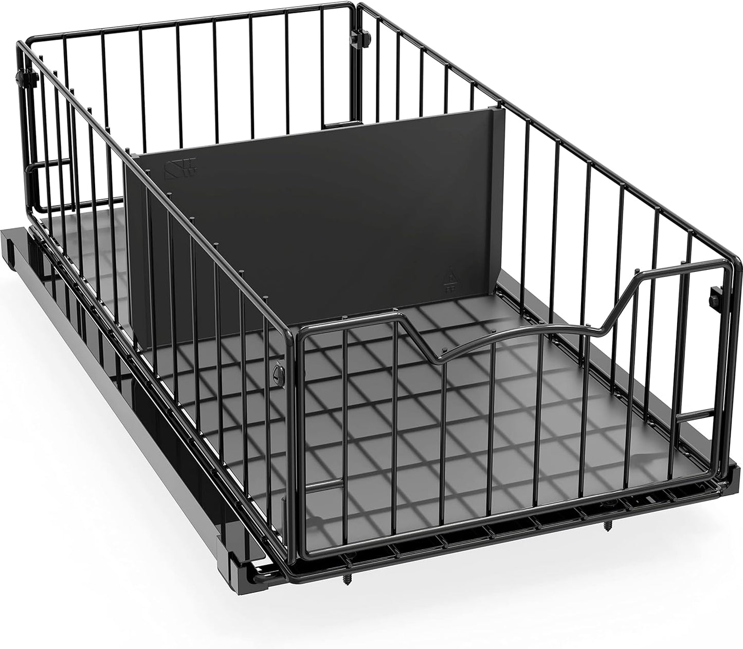 Simple Houseware Pull-Out Cabinet Sliding Basket, 17.2Dx9.7Wx5H, Chrome | Ideal for Kitchen and Bathroom Cabinet Storage Organizer, Under Sink or Pantry Organization