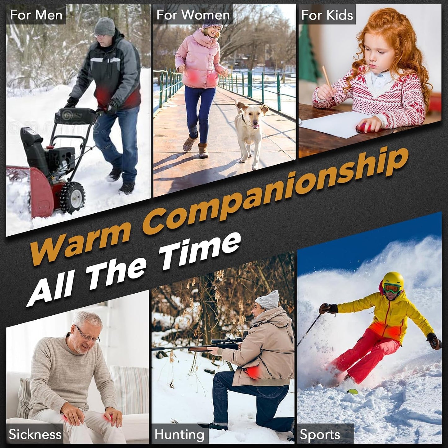 Lerat 2 Pack Hand Warmers Rechargeable, Portable Electric Hand Warmers Reusable, Portable Pocket Heater, Gifts for Men Women Kids, Hunting, Golf, Camping Accessories