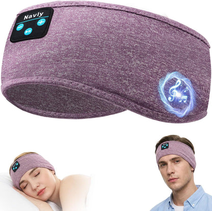 Navly Sleep Headphones, 12Hrs Sports Headband with Soft Cozy Earbuds Comfortable, Headphones Headband with Ultra-Thin HD Stereo Speakers Perfect for Workout,Running,Yoga,Travel