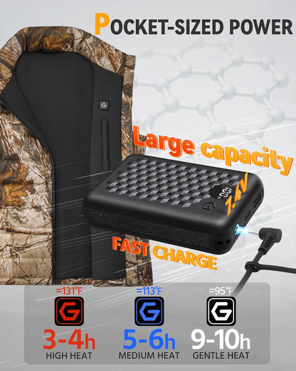 Wulcea Graphene Heated Vest For Women 7.4V Fast Charge Large Capacity Battery