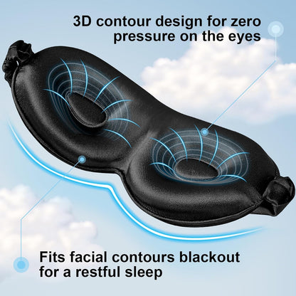 Silk Eye mask for Sleeping 3D Anti Wrinkle Skin Friendly Black Out Dusty Rose